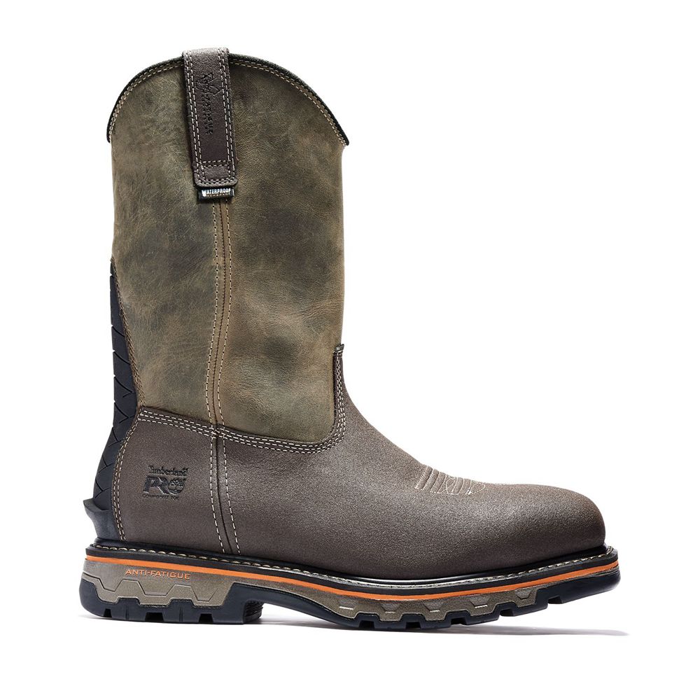 Botas Pro Timberland Hombre Pro True Grit Waterproof Composite-Toe Pull-On Verde Oliva/Marrones - Ch